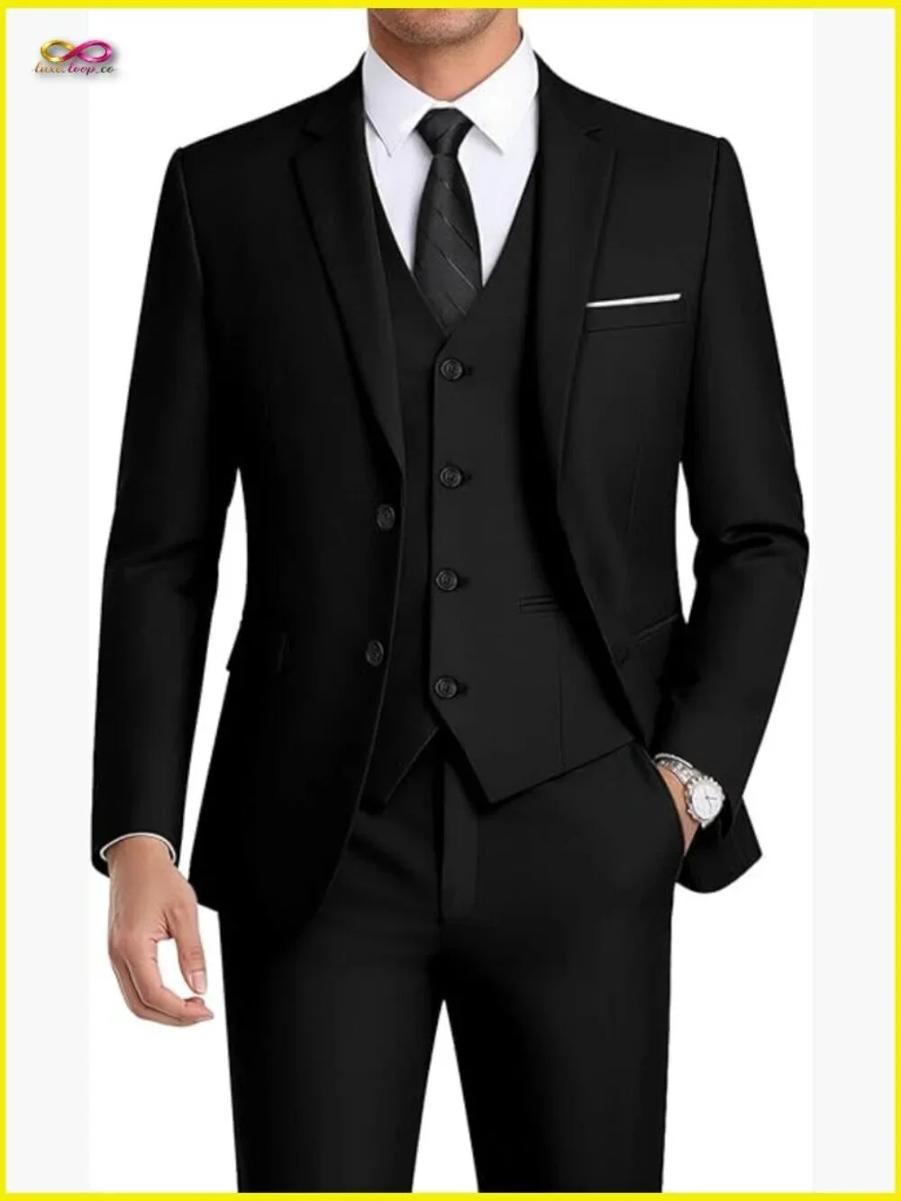 Slim Fit 3-Piece Suit Set Formal Wedding Prom Business Tuxedo Classic